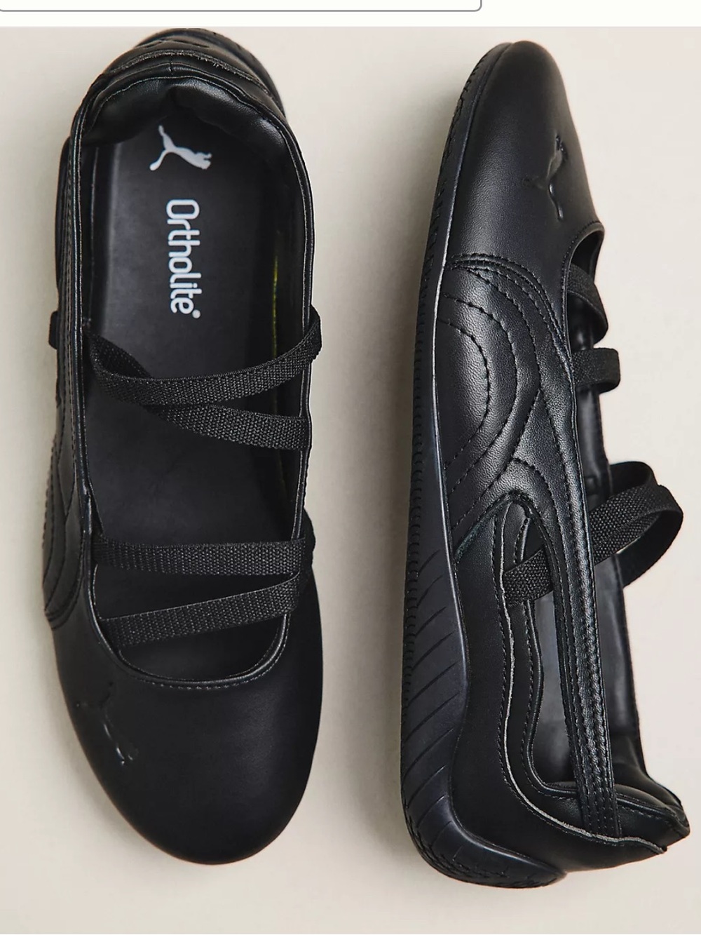 Puma Speedcat ballet flats in black leather sz 8.5